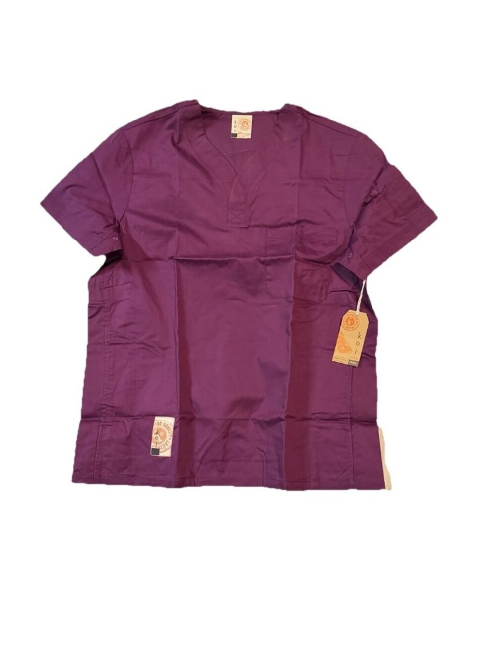 KOI for Men Maxx 650 Men’s  Short Sleeve  Scrub Top-Merlot Wine -Large